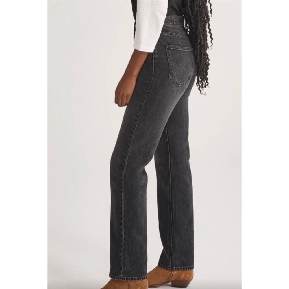 Denim Forum Joni High Rise Loose Jeans 29L Black Organic Cotton Aritzia Long